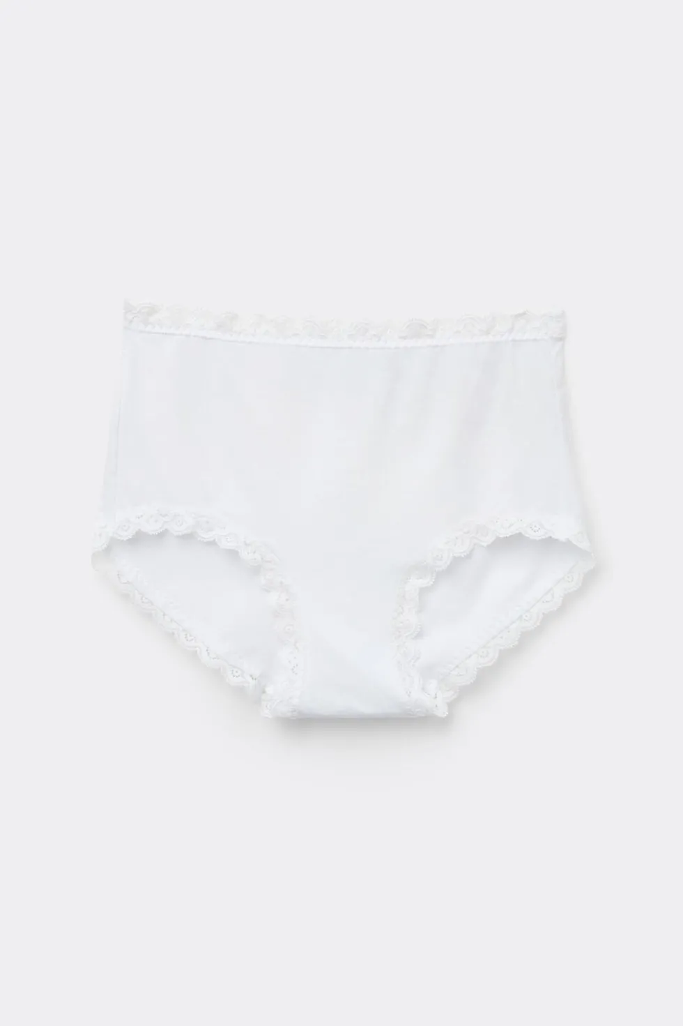 Figi Culotte z Wysokim Stanem z Bawełny i Koronki