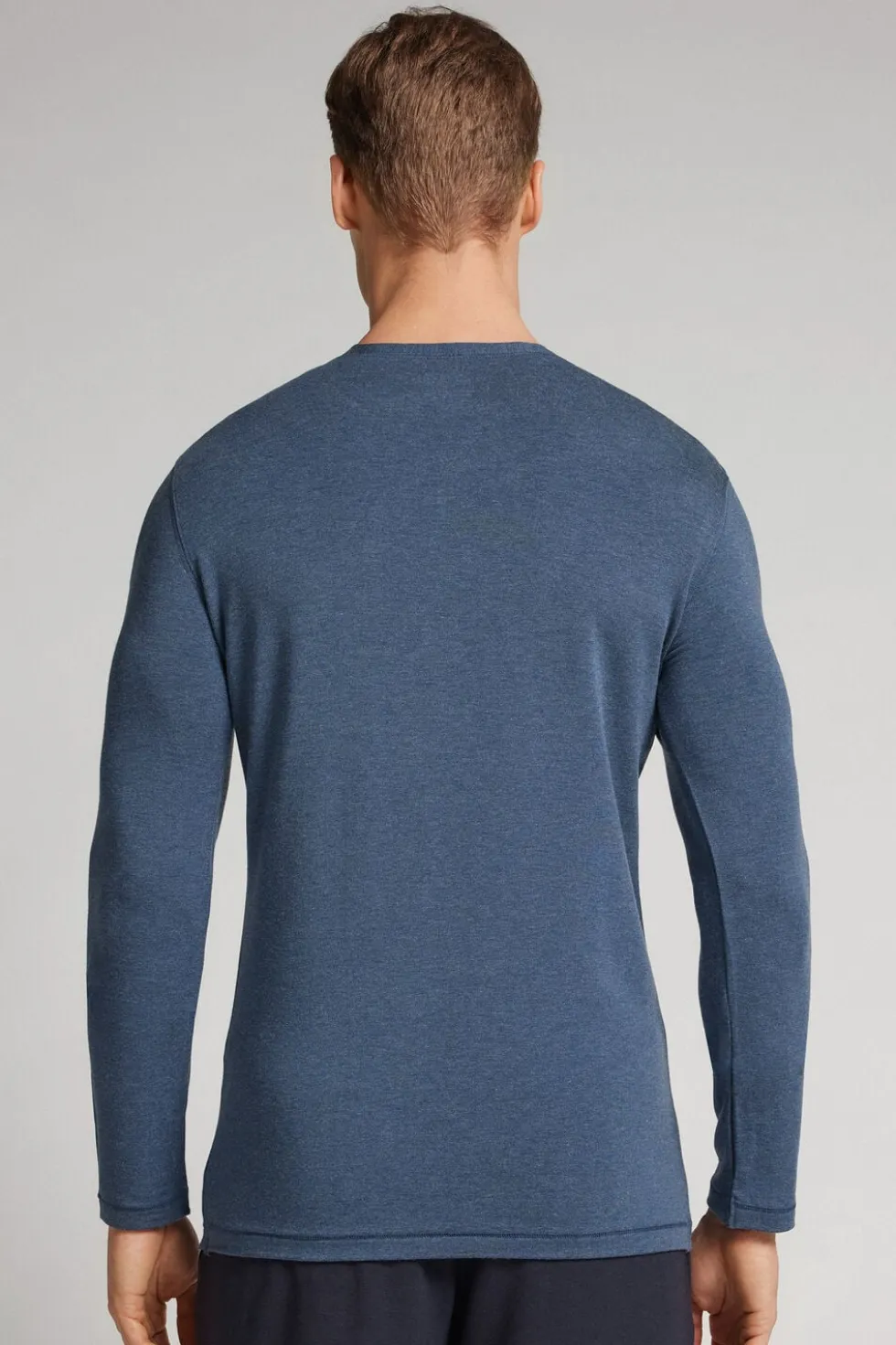 Longsleeve z Modalu z Kaszmirem z Dekoltem Pod Szyję